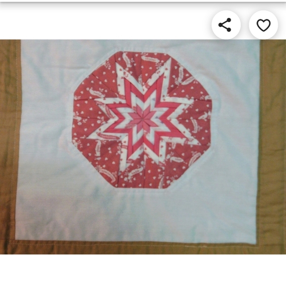 Folded Stars hand quilted bedspread blanket multi color full heavy unique burst - Picture 7 of 16